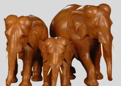 Teak Wood Elephants