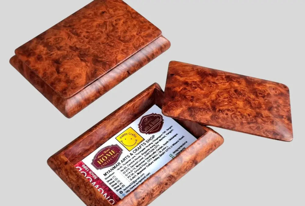 Burlwood Name Card Box 03