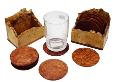 Burlwood Raw-Edge Coaster